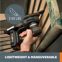 WORX - 20V Cordless Detail Sander (1 x 2.0Ah Battery and 1 x Charger Included) - Black - Left View