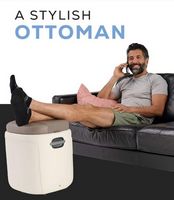 Human Touch - Reveal Ottoman Massager - Cream - Left View