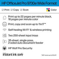 HP - OfficeJet Pro 9730e Wireless Wide Format All-In-One Inkjet Printer with 3 Mo. of Instant Ink... - Left View