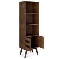 Simpli Home - Clarkson Bookcase with Storage - Rustic Natural Aged Brown - Left View