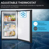 Whynter - 3.0 cu. ft. Energy Star Upright Freezer with Lock - Stainless Steel - Silver - Left View