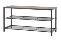 TRINITY - 3-Tier Shoe Bench w/ Wire Shelves | - Dark Gray - Left View