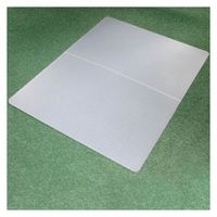 Floortex - Rectangular With Fold Polypropylene Chair Mat for Carpets 45 x 53 inches - Translucent - Left View