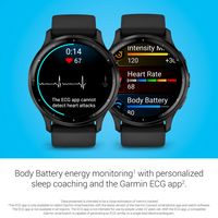 Garmin - Venu 3 GPS Smartwatch 45 mm Fiber-reinforced polymer - Stainless Steel and Black - Left View