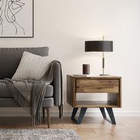 Simpli Home - Lowry End Table - Distressed Golden Wheat - Left View