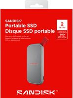 SanDisk - 2TB External USB 3.2 Gen 2 Type C Portable SSD - Gray - Left View