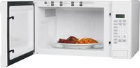 GE - 1.4 Cu. Ft. Mid-Size Microwave - White - Left View