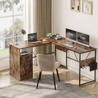 Bestier - L-Shaped Computer Desk with Storage Cabinet - 60