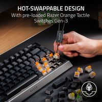 Razer - BlackWidow V4 Mini 65% HyperSpeed Wireless Orange Switch Gaming Keyboard with Hot-Swappab... - Left View