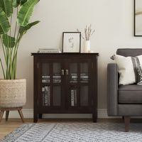 Simpli Home - Artisan Low Storage Cabinet - Tobacco Brown - Left View