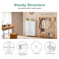 Bestier - 10 Drawer 31.4 in.W Fabric Storage Tower Dresser Wooden Top for Kid Room, Closet, Entry... - Left View