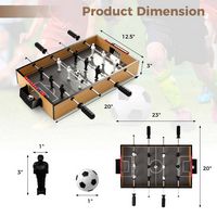 Costway - Game Room Size Football Table with Non-slip Handle 2 Footballs Realistic Players - Natural - Left View