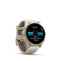 Garmin - fēnix 8 AMOLED Sapphire GPS Smartwatch 43mm Fiber-reinforced polymer - Soft Gold - Left View