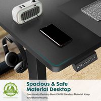 Bestier Electric Adjustable Standing Computer Office Desk with Splice Board, 2 Hooks, and Wire Ho... - Left View