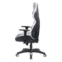 CorLiving - Nightshade Gaming Chair - Black and White - Left View