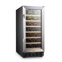 Lanbo - 15 Inch 31 Bottle Built-in or Freestanding Wine Cooler with Digital Temperature Control a... - Left View