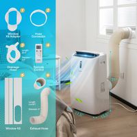 Costway 8800 BTU Portable Air Conditioner Cools up to 450 sq.ft 4-in-1 Air Cooler w/ APP & WiFi S... - Left View