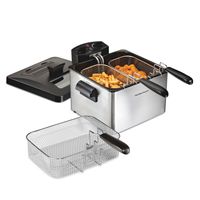 Hamilton Beach - Professional 12 Cup Deep Fryer with 3 Baskets - Silver/Black - Left View