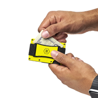 The Ridge Wallet - Hyper Lime - Cash Strap - Yellow - Left View
