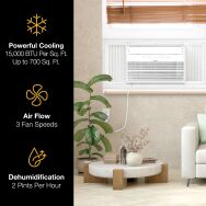 Whirlpool - 15,000 BTU Window Mounted Inverter Air Conditioner with Remote Control - White - Left View