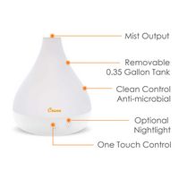 CRANE - 0.35 Gal. 2-in-1 Ultrasonic Cool Mist Humidifer & Aroma Diffuser - White - Left View