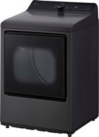 LG - 7.3 Cu. Ft. Smart Electric Dryer with Sensor Dry - Platinum Black - Left View