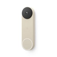 Google - Nest Wi-Fi Video Doorbell - Battery Operated - Linen - Left View
