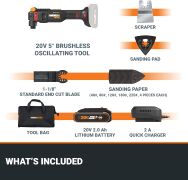 WORX - Nitro WX698L 20V Cordless Oscillating Tool with VibraFree Technology (Battery & Charger In... - Left View