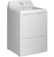 GE - 6.2 Cu. Ft. Electric Dryer with Shallow Depth Flat Back Design - White - Left View