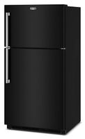 Maytag - 33 in. Wide 21 cu. ft. Top-Freezer Refrigerator with Garage Mode - Black - Left View