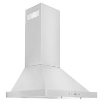 ZLINE - 24 inches - Externally Vented & Convertible - Wall Range Hood - Silver - Left View