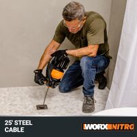 WORX - Nitro WX891L 20V 25 ft Cordless Drain Auger - Black - Left View