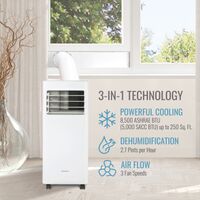 Keystone - 8,500 BTU ASHRAE/5,000 BTU DOE Portable Air Conditioner with Remote - White - Left View