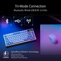 ASUS - ROG Azoth 75% Wireless Mechanical Gaming Keyboard with Hot-Swappable ROG NX Snow Switches ... - Left View