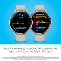 Garmin - Venu 3S GPS Smartwatch 41 mm Fiber-reinforced polymer - Stainless Steel and Sage Gray - Left View