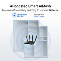 ASUS - RT-BE82U BE6500 Dual-Band Wi-Fi 7 Router - Black - Left View