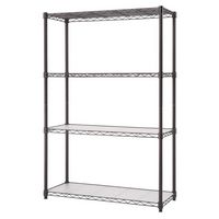 TRINITY - 4-Tier | 36x14x54 | Commercial Wire Shelving | NSF | w/Liners | - Dark Bronze - Left View