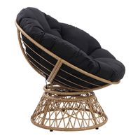 OSP Home Furnishings - Papasan Chair - Black - Left View