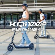 NIU - KQi 100P Foldable Electric Kick Scooter w/ 22 mi Max Range & 18 mph Max Speed - Gray - Left View