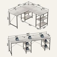 Bestier - L-Shaped Computer Desk with Storage Cabinet - 60