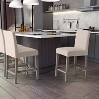 CorLiving - Laura Fabric Counter Height Barstool - Beige - Left View