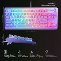 SteelSeries - Apex 3 TKL Wired Membrane Whisper Quiet Switch Gaming Keyboard 8 zone RGB Backlight... - Left View