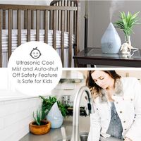 CRANE - 0.5 Gal. Droplet Ultrasonic Cool Mist Humidifier - Gray - Left View