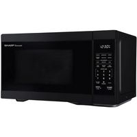 Sharp - 1.4 Cu Ft. Countertop Microwave Oven - Black - Left View