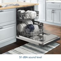 Insignia™ - 24” Front Control Built-In Dishwasher with Sensor Wash, Stainless Steel Tub, 51 dBA, ... - Left View