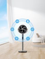 Dreo - Pedestal Fan with Remote, 120° + 105°Smart Oscillating Floor Fans with Wi-Fi/Voice Control... - Left View