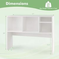 Costway - Computer Desktop Bookcase Countertop Storage Bookshelf Organizer with 4 Cubbies - White - Left View