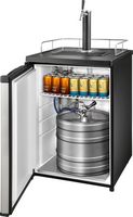 Insignia™ - 5.6 Cu. Ft. 1-Tap Beverage Cooler Kegerator - Stainless steel - Left View