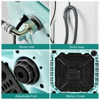 Costway - 8 lb. Portable Fully Automatic Washing Machine with Drain Pump - Green and White - Left View