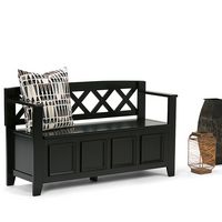 Simpli Home - Amherst Entryway Storage Bench - Black - Left View